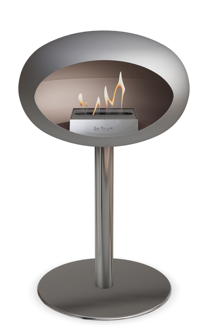 Le Feu GROUND STEEL LOW Nickel Ø 60 mm – Rohr Edelstahl, Brenner Edelstahl, Bodenplatte Edelstahl