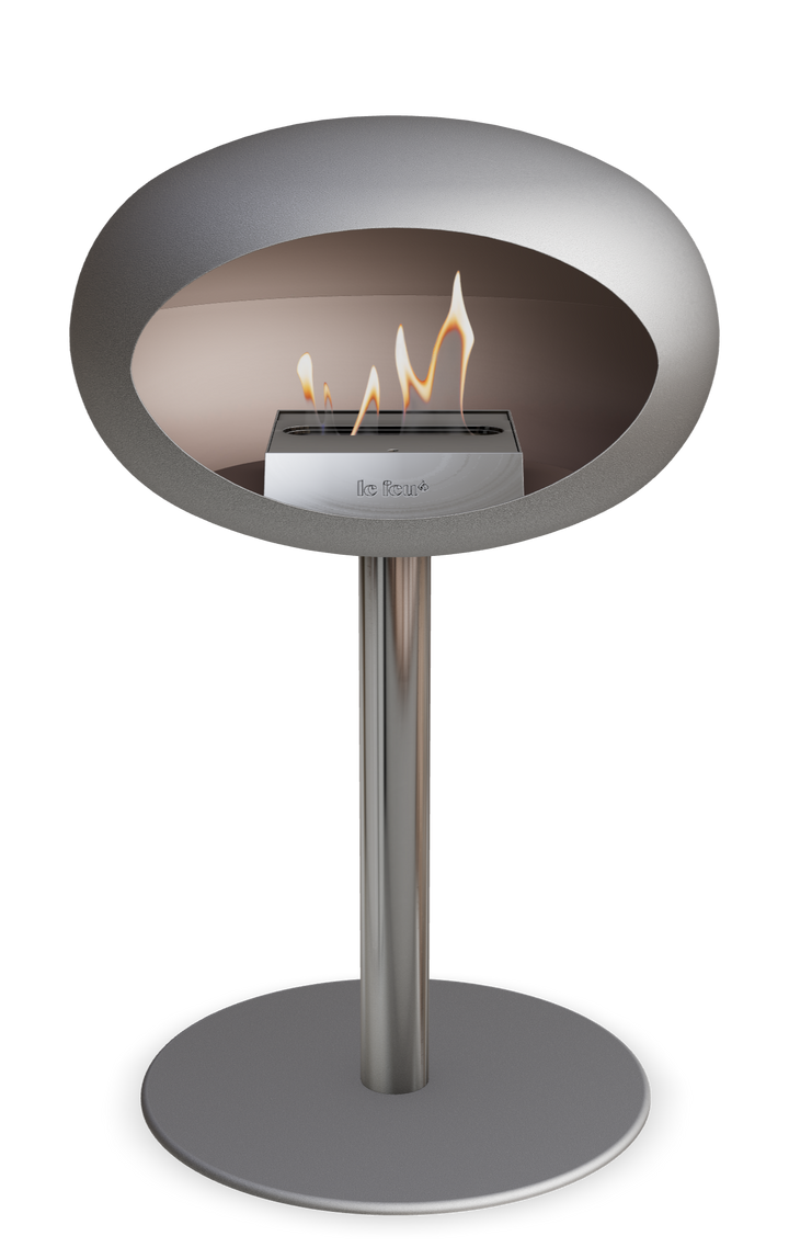 Le Feu GROUND STEEL LOW Nickel Ø 60 mm – Rohr Edelstahl, Brenner Edelstahl, Bodenplatte Nickel