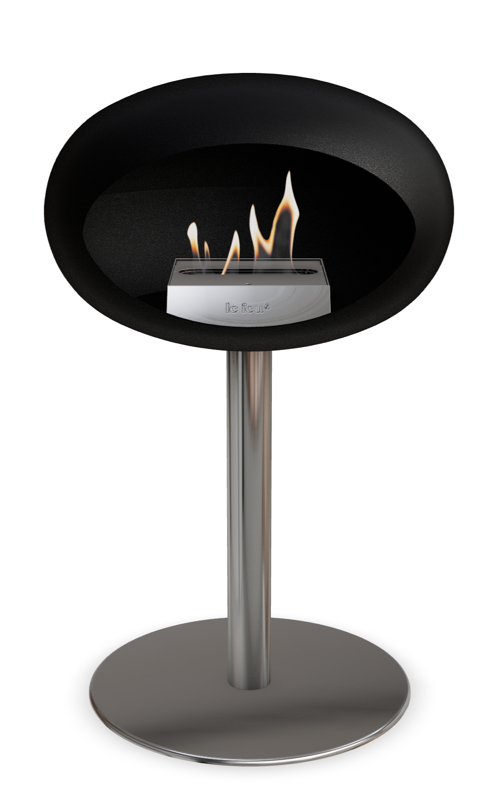 Le Feu GROUND STEEL LOW Schwarz Ø 60 mm – Rohr Edelstahl, Brenner Edelstahl, Bodenplatte Edelstahl
