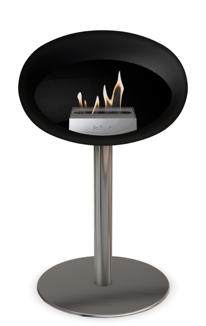Le Feu GROUND STEEL LOW Schwarz Ø 60 mm – Rohr Edelstahl, Brenner Edelstahl, Bodenplatte Edelstahl