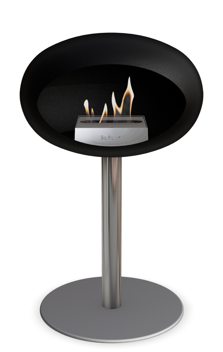 Le Feu GROUND STEEL LOW Schwarz Ø 60 mm – Rohr Edelstahl, Brenner Edelstahl, Bodenplatte Nickel