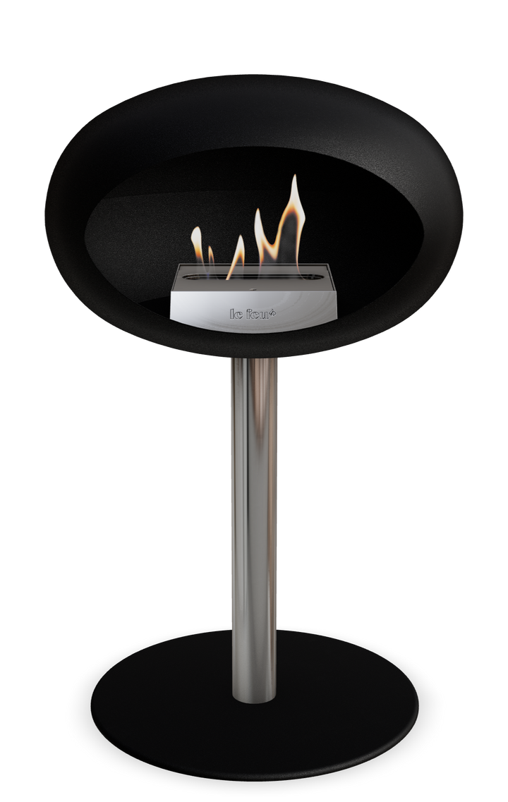 Le Feu GROUND STEEL LOW Schwarz Ø 60 mm – Rohr Edelstahl, Brenner Edelstahl, Bodenplatte Schwarz