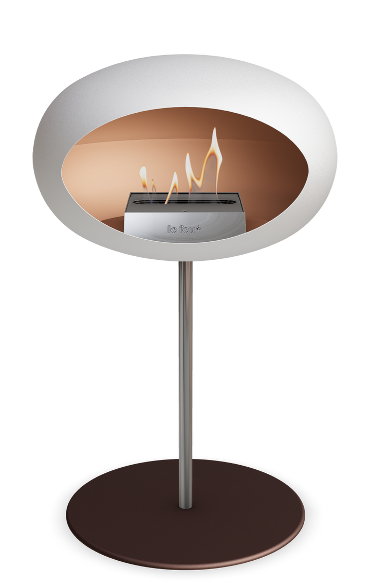 Le Feu GROUND STEEL LOW Weiss Ø 25 mm – Rohr Edelstahl, Brenner Edelstahl, Bodenplatte Mokka