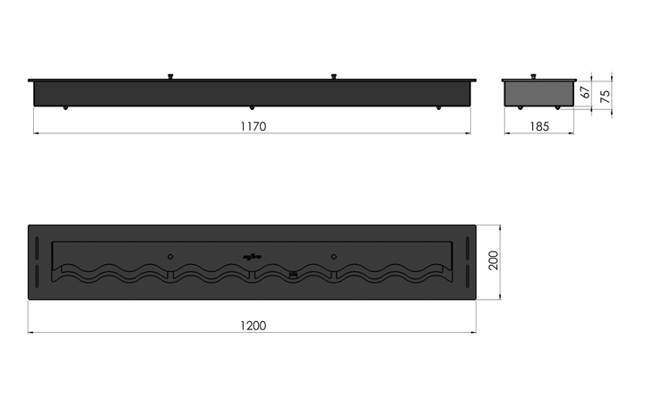 Bioethanol Einbaubrenner - WAVE 120cm