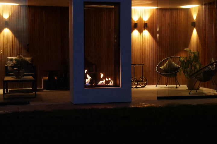 Zweiseitiger Bioethanol Einbau Kamin Ofen "FAME Vertikal" für Raumteiler von Wild Flame Wohnzimmer Luxus