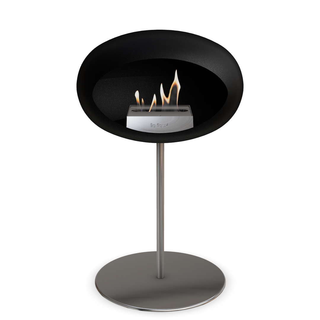 Le Feu GROUND STEEL LOW Schwarz Ø 25 mm – Rohr Edelstahl, Brenner Edelstahl, Bodenplatte Edelstahl