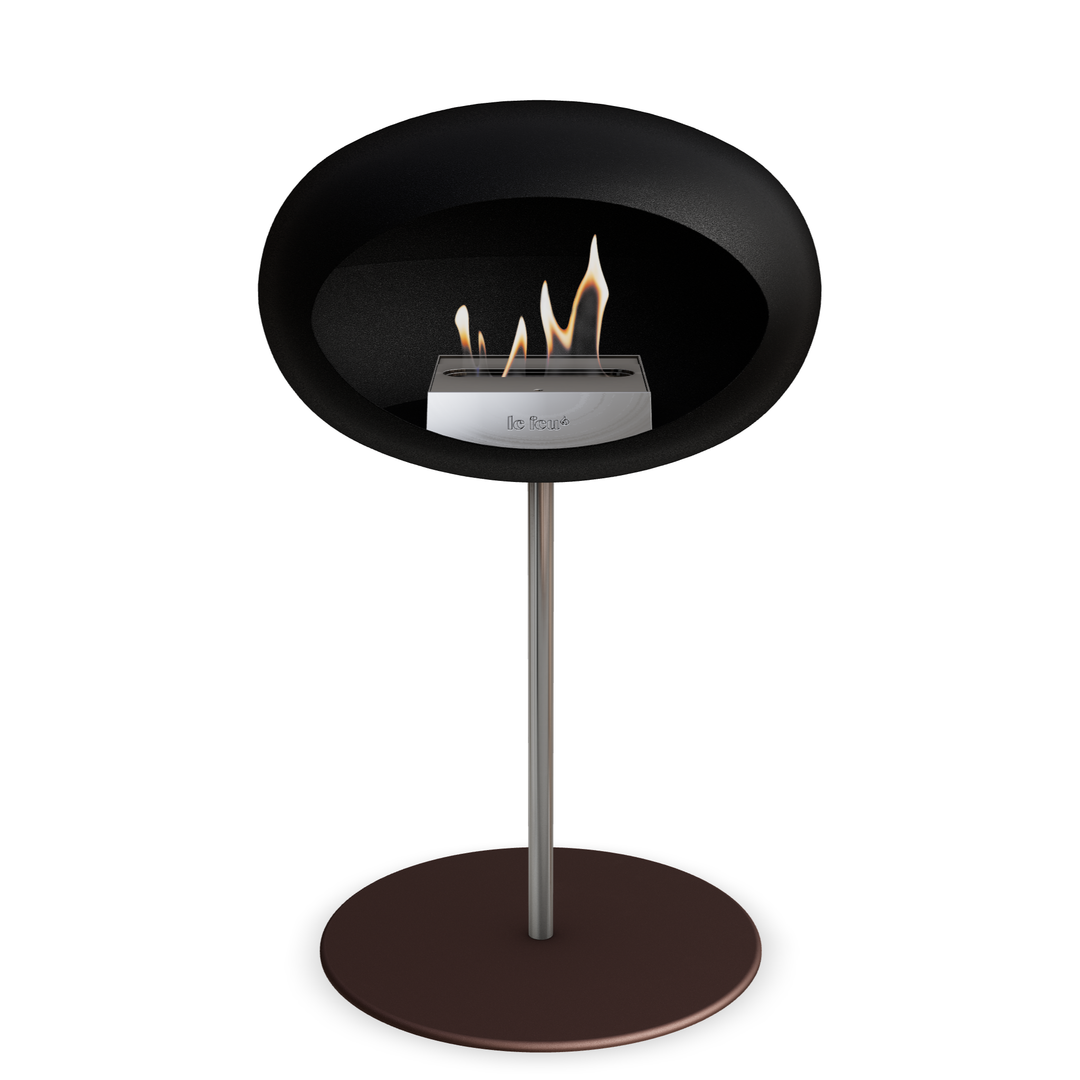 Le Feu GROUND STEEL LOW Schwarz Ø 25 mm – Rohr Edelstahl, Brenner Edelstahl, Bodenplatte Mokka