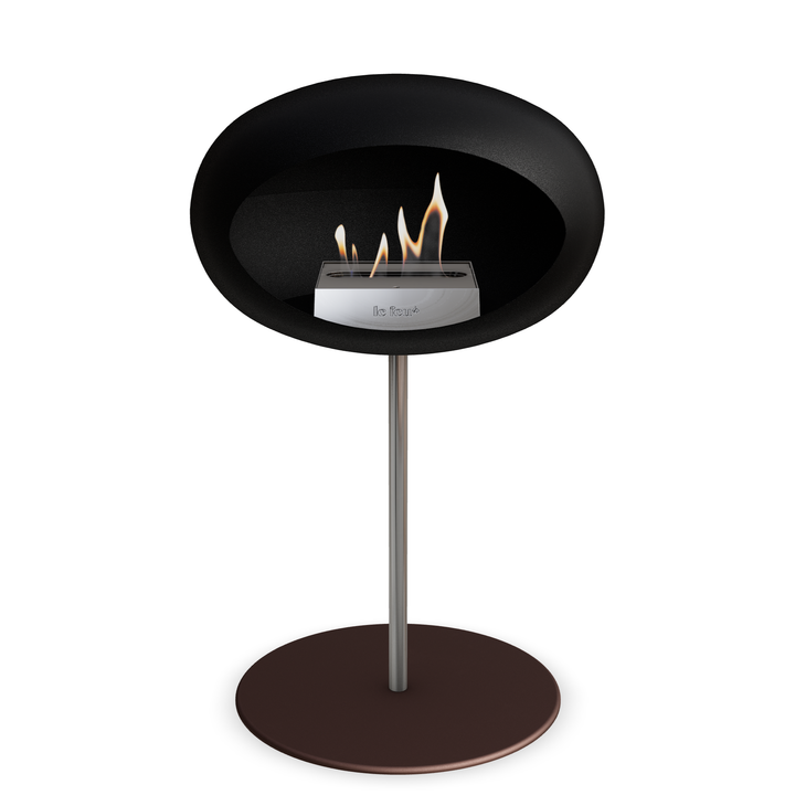 Le Feu GROUND STEEL LOW Schwarz Ø 25 mm – Rohr Edelstahl, Brenner Edelstahl, Bodenplatte Mokka