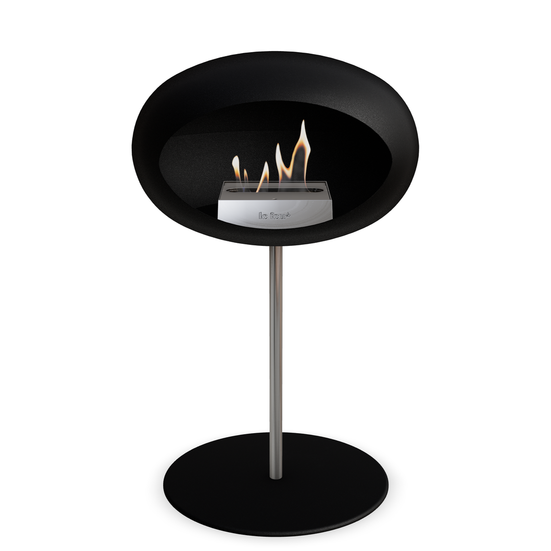 Le Feu GROUND STEEL LOW Schwarz Ø 25 mm – Rohr Edelstahl, Brenner Edelstahl, Bodenplatte Schwarz