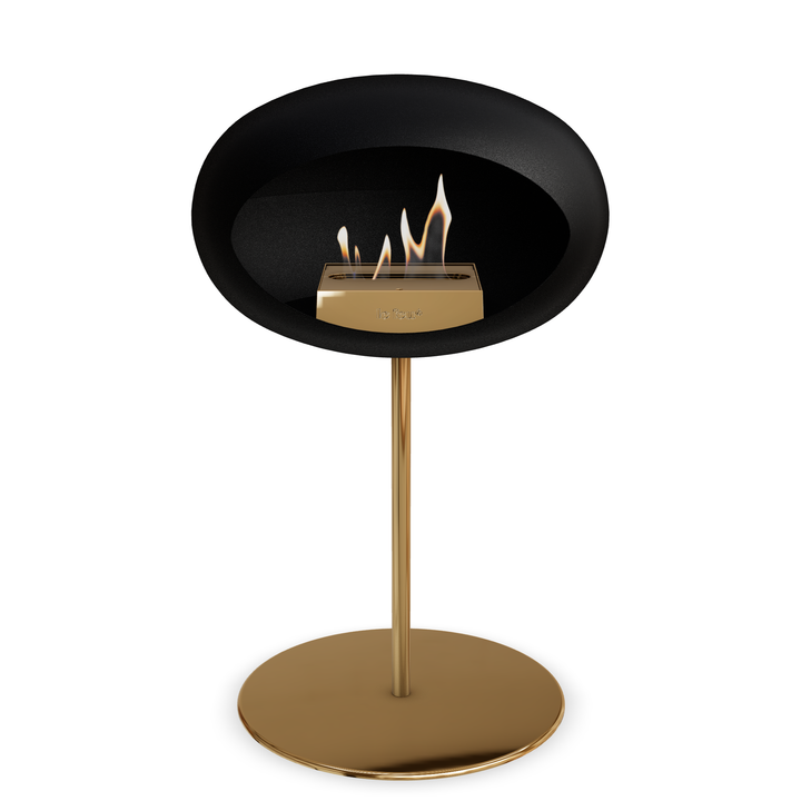 Le Feu GROUND STEEL LOW Schwarz Ø 25 mm – Rohr Roségold, Brenner Roségold, Bodenplatte Roségold