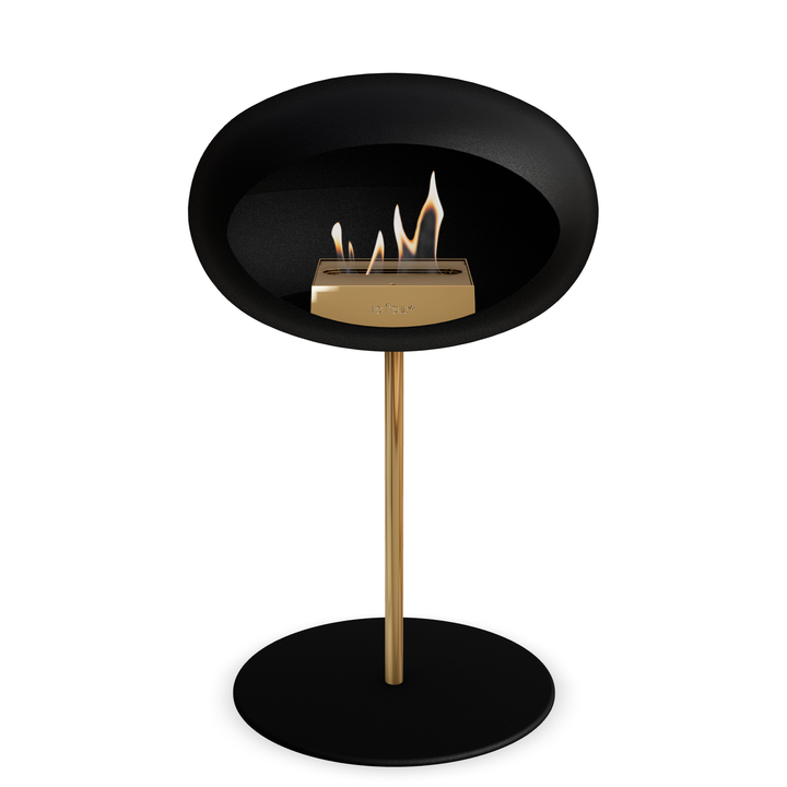 Le Feu GROUND STEEL LOW Schwarz Ø 25 mm – Rohr Roségold, Brenner Roségold, Bodenplatte Schwarz