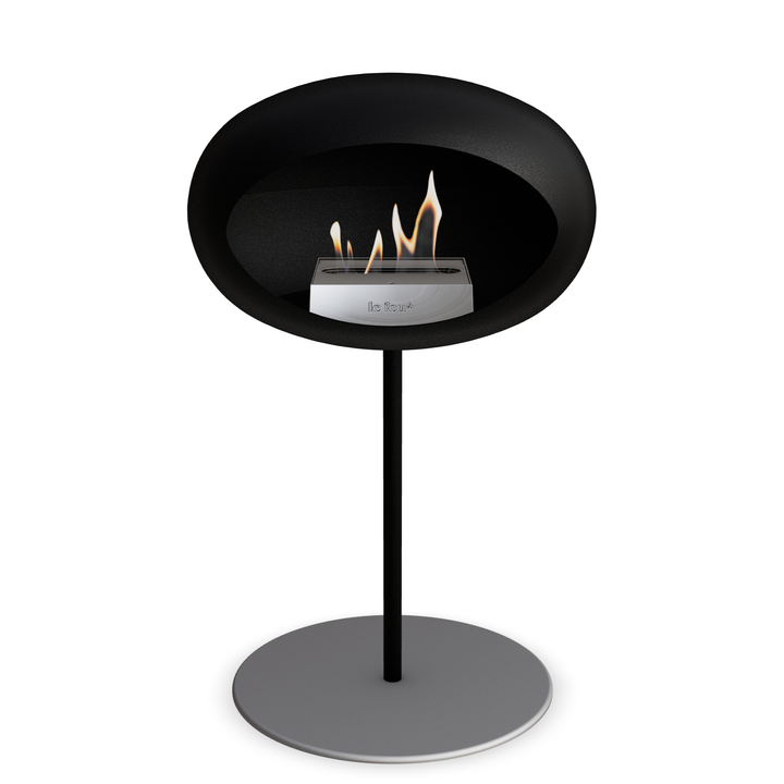 Le Feu GROUND STEEL LOW Schwarz Ø 25 mm – Rohr Schwarz, Brenner Edelstahl, Bodenplatte Nickel