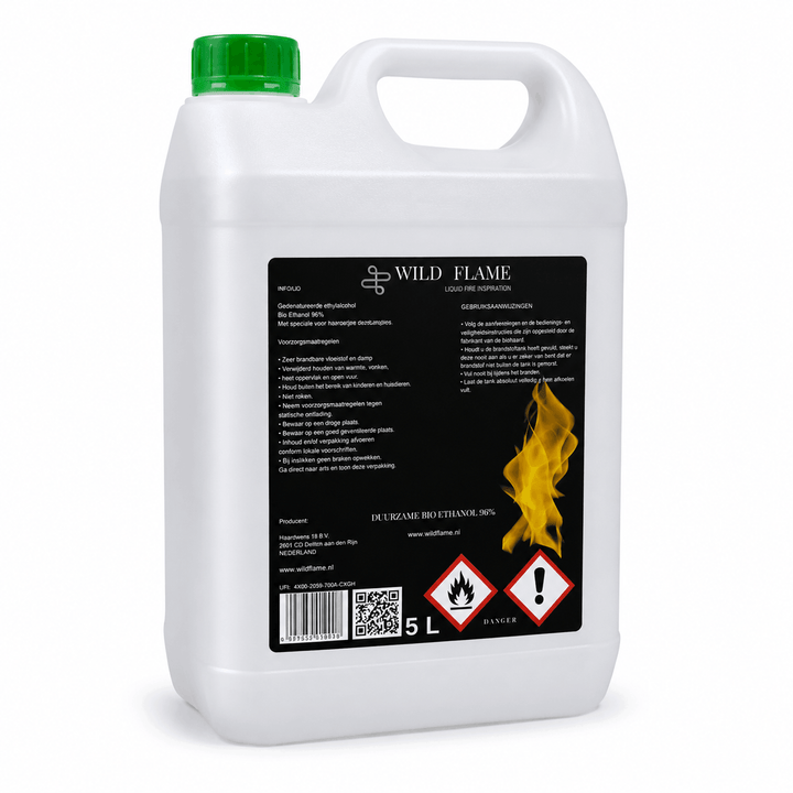Wild Flame Bioethanol 96% – 5-Liter-Kanister, ultrarein für Bioethanol-Kamine