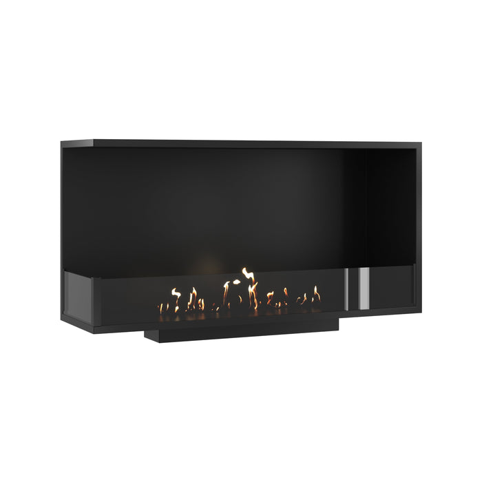 Bioethanol Eckkamin BASE Links 110cm mit Glas - Produktansicht