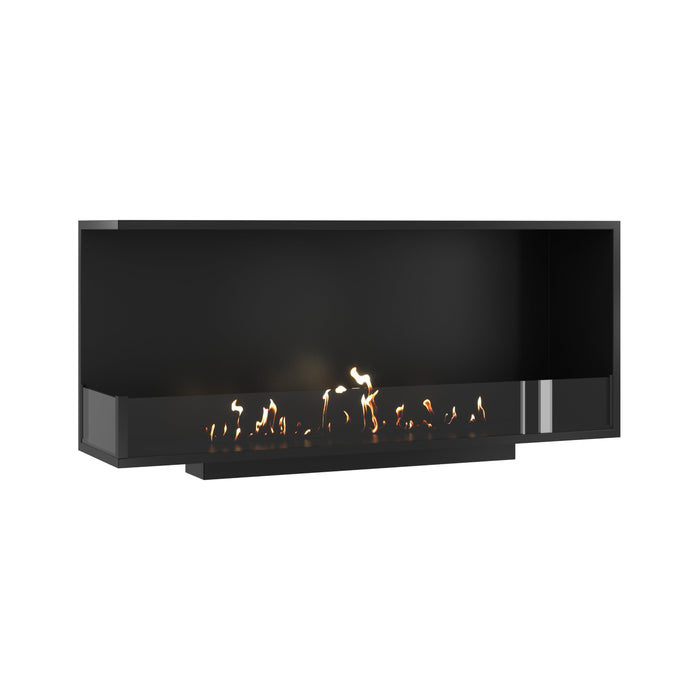Bioethanol Eckkamin BASE Links 120cm mit Glas - Produktansicht