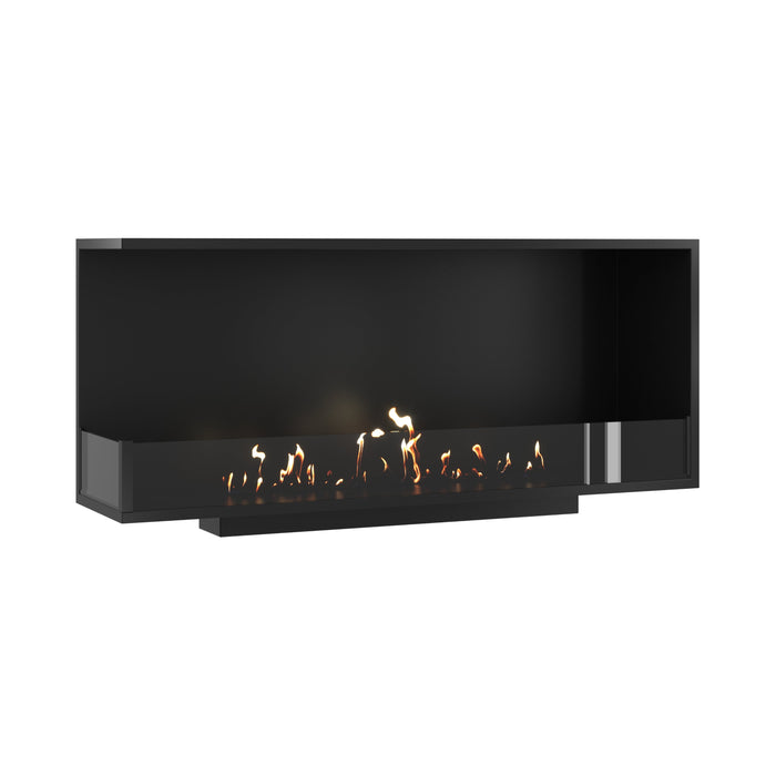Bioethanol Eckkamin BASE Links 130cm mit Glas - Produktansicht