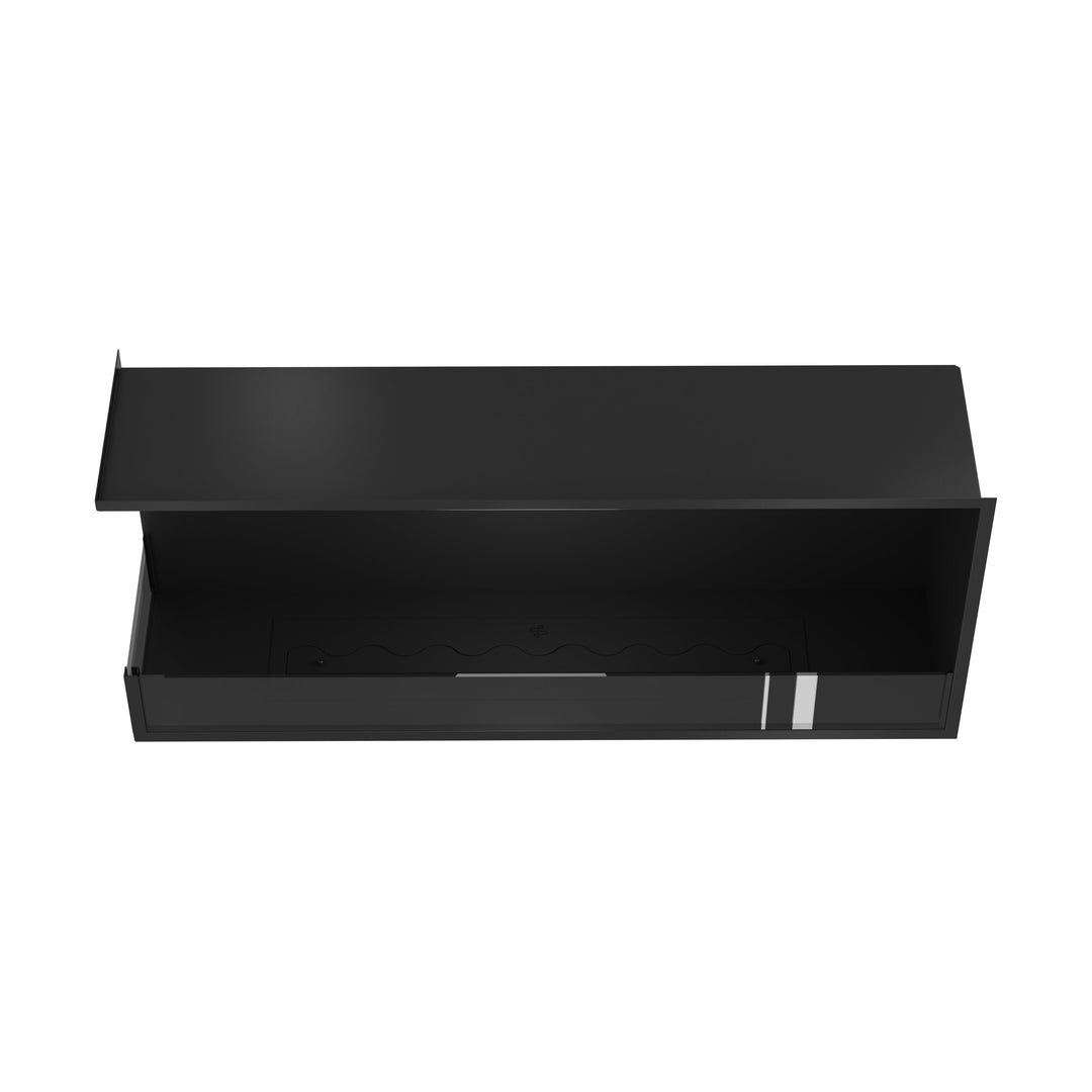 Bioethanol Eckkamin BASE Links 130cm mit Glas - Wohnbereich