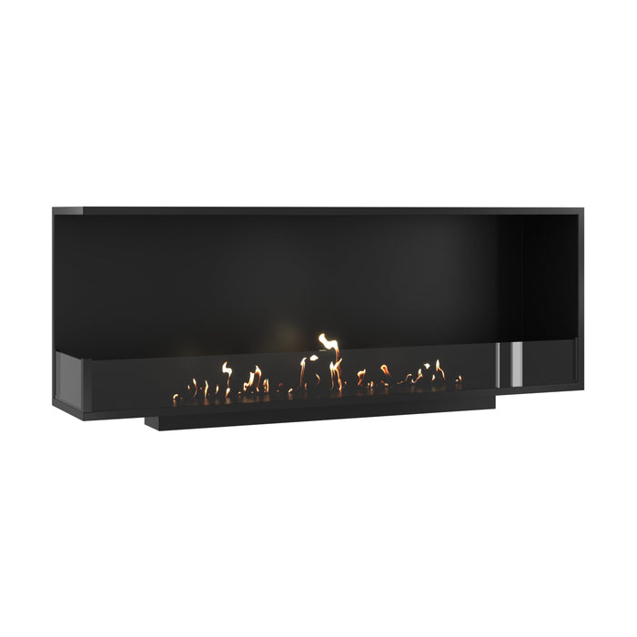Bioethanol Eckkamin BASE Links 140cm mit Glas - Produktansicht