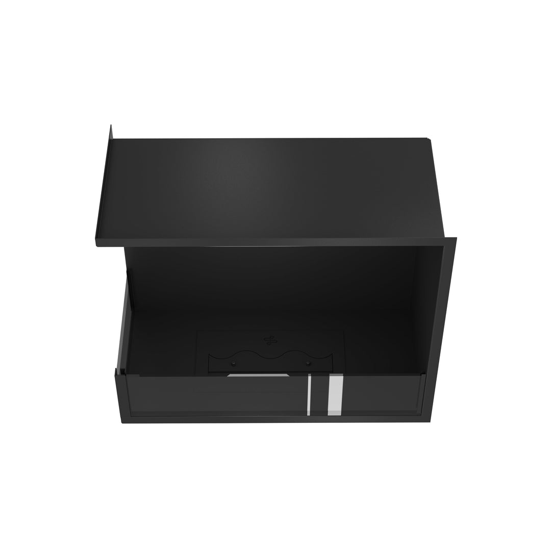 Bioethanol Eckkamin BASE Links 60cm mit Glas - Draufsicht