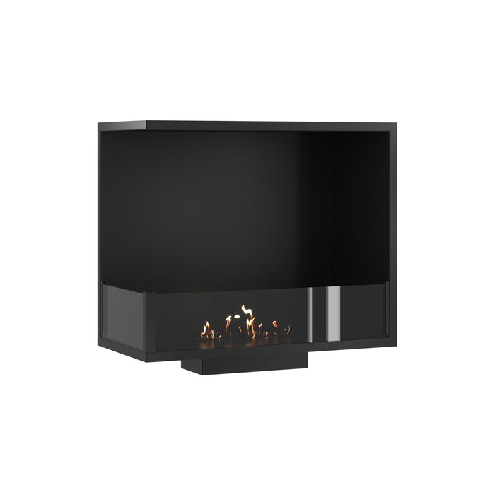 Bioethanol Eckkamin BASE Links 70cm mit Glas - Produktansicht