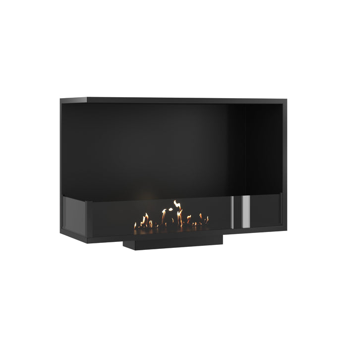 Bioethanol Eckkamin BASE Links 80cm mit Glas - Luxuriöses Wohnzimmer