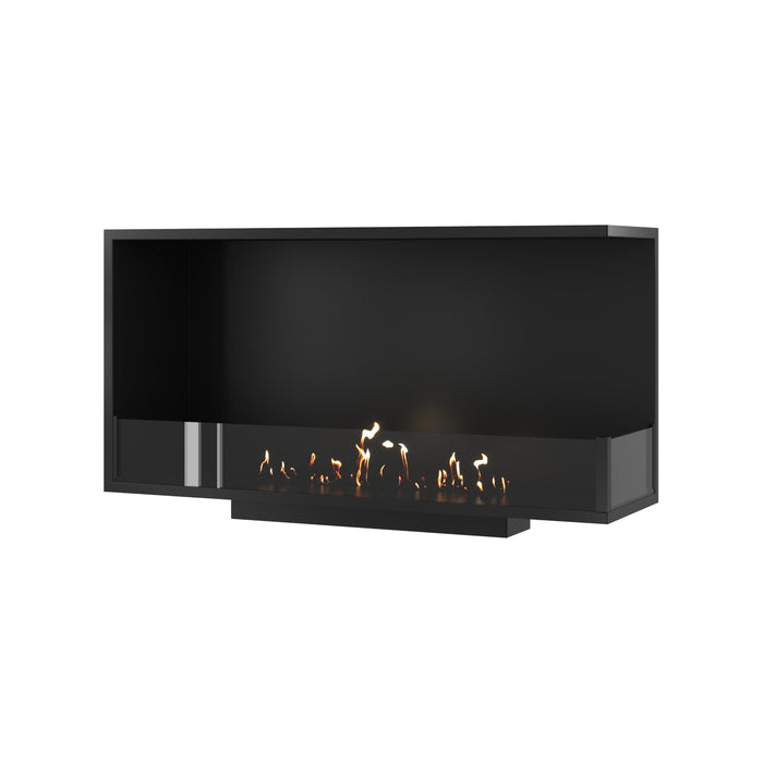 Bioethanol Eckkamin BASE Rechts 100cm mit Glas - Produktansicht
