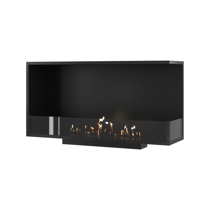 Bioethanol Eckkamin BASE Rechts 110cm mit Glas - Detailansicht