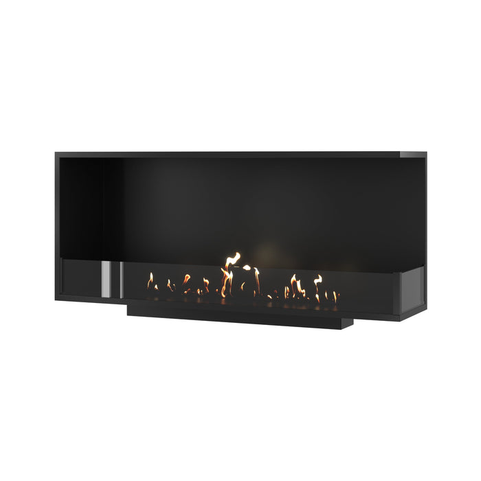 Bioethanol Eckkamin BASE Rechts 120cm mit Glas - Produktansicht
