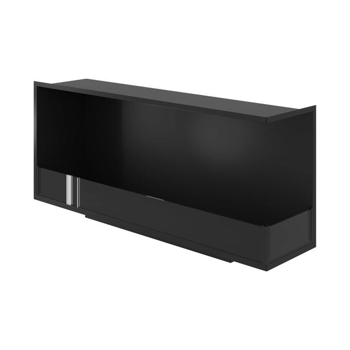 Bioethanol Eckkamin BASE Rechts 130cm mit Glas - Draufsicht