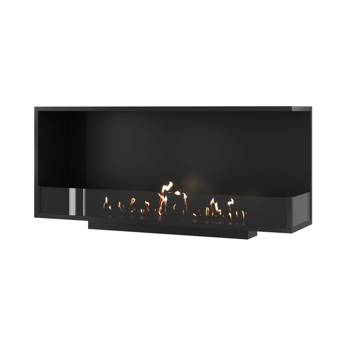 Bioethanol Eckkamin BASE Rechts 130cm mit Glas - Produktansicht