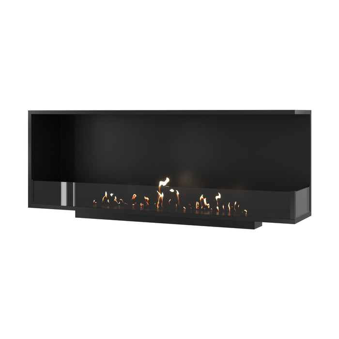Bioethanol Eckkamin BASE Rechts 140cm mit Glas - Produktansicht