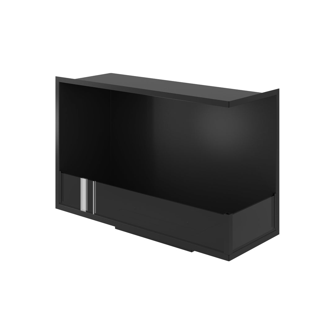 Bioethanol Eckkamin BASE Rechts 80cm mit Glas - Draufsicht