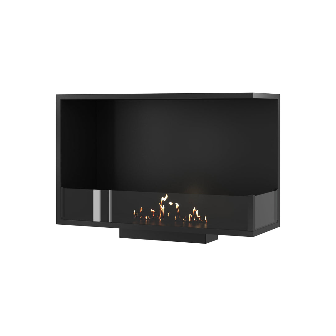 Bioethanol Eckkamin BASE Rechts 90cm mit Glas - Produktansicht