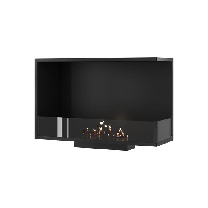 Bioethanol Eckkamin BASE Rechts 90cm mit Glas - Produktansicht