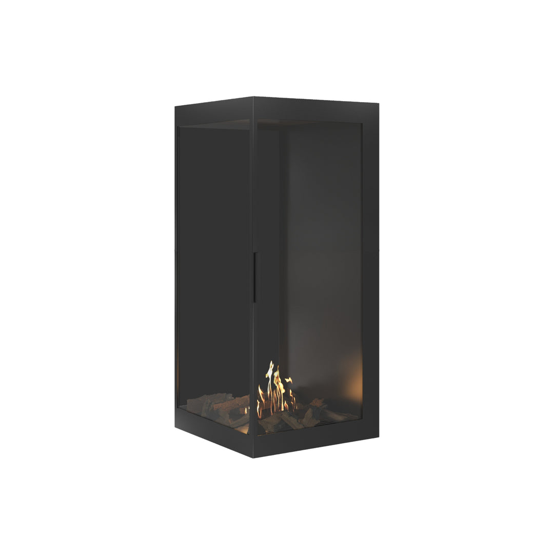 Bioethanol Eckkamin BASE Vertikal Vollglas Links 60x100 - Perspektive