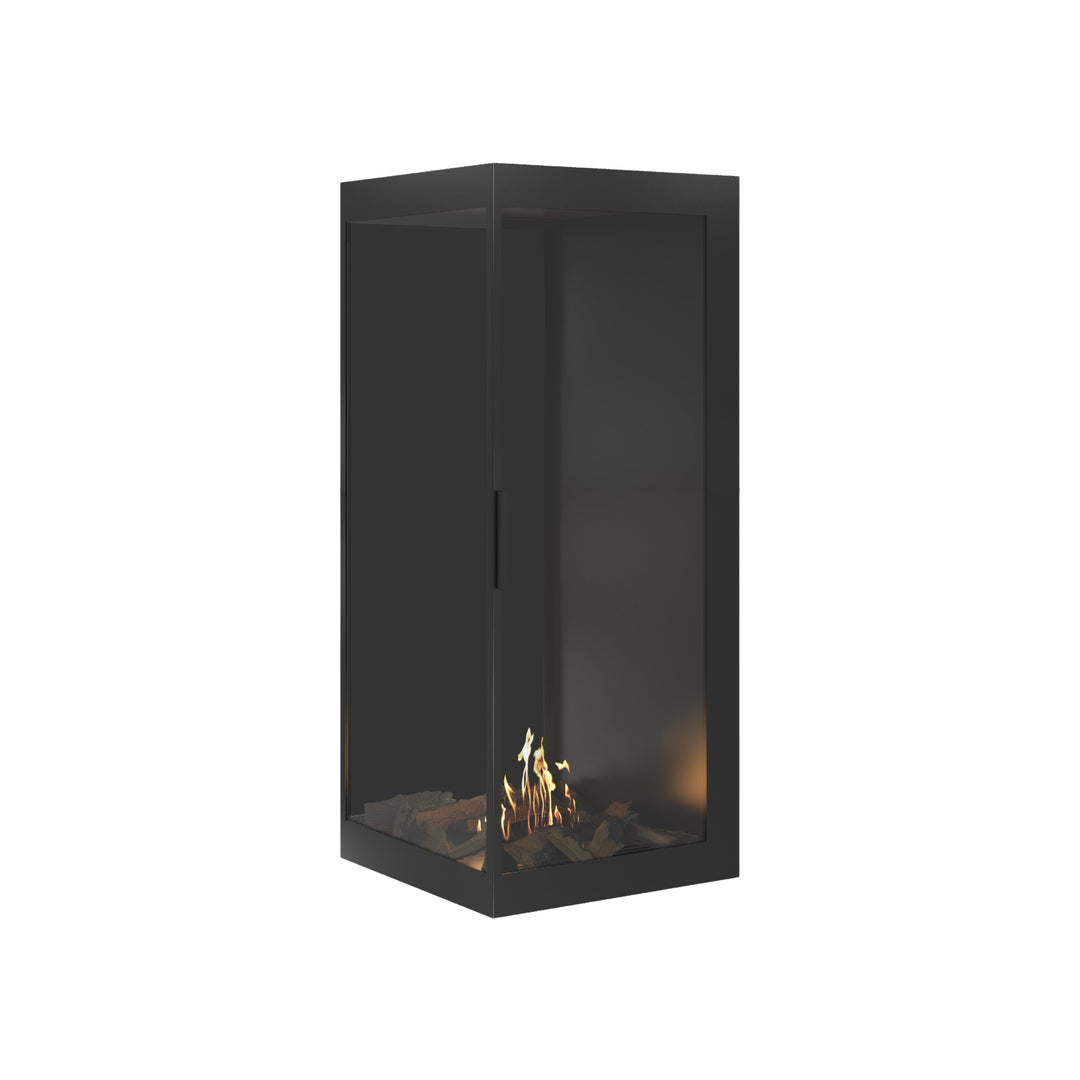 Bioethanol Eckkamin BASE Vertikal Vollglas Links 60x120 - Perspektive