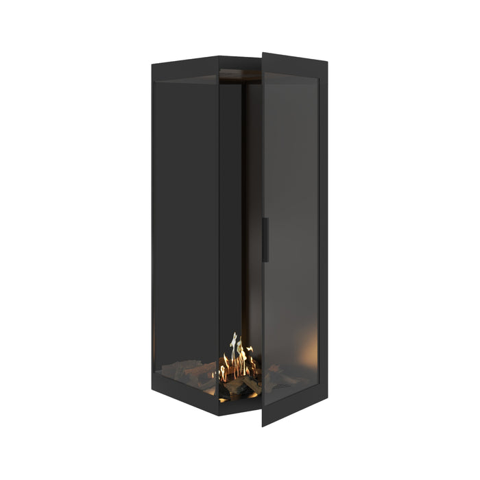 Bioethanol Eckkamin BASE Vertikal Vollglas Links 60x140 - Produktansicht