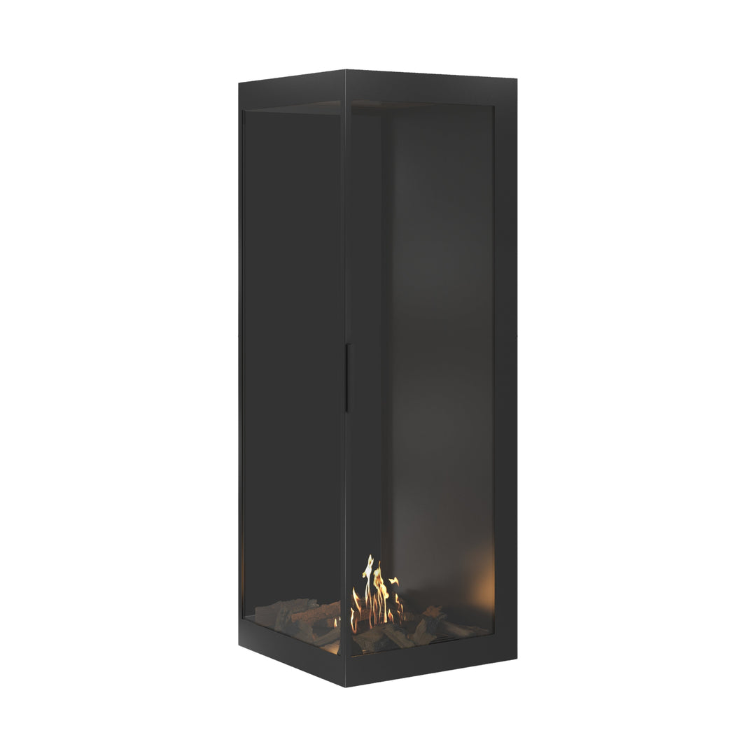 Bioethanol Eckkamin BASE Vertikal Vollglas Links 60x160 - Perspektive