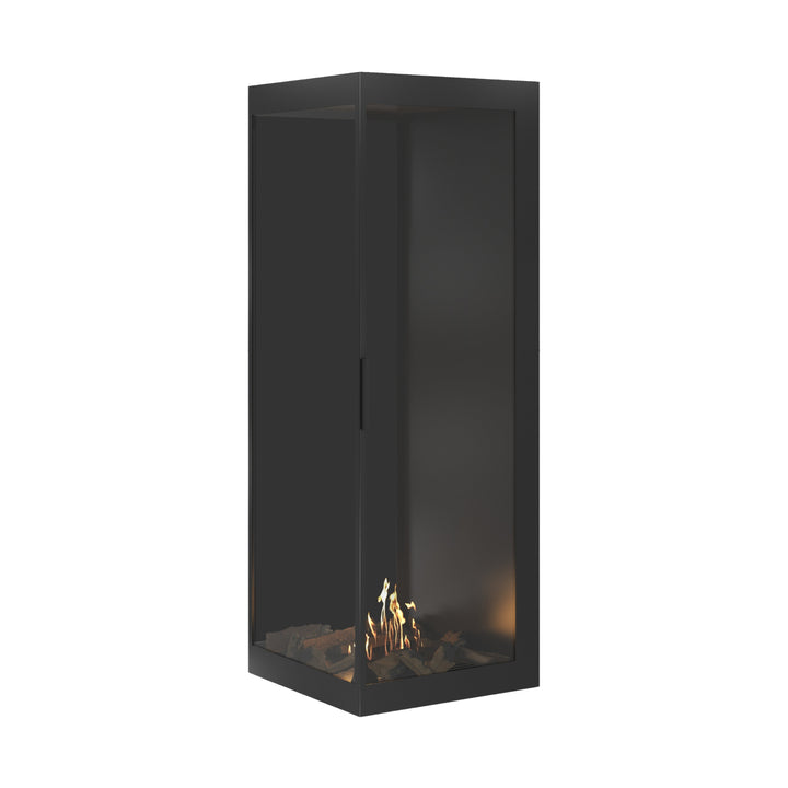 Bioethanol Eckkamin BASE Vertikal Vollglas Links 60x160 - Perspektive