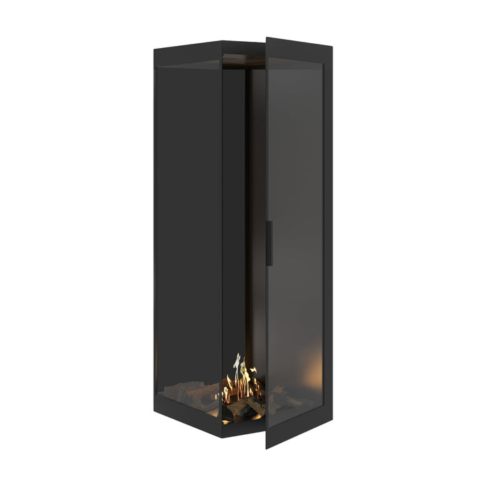 Bioethanol Eckkamin BASE Vertikal Vollglas Links 60x160 - Produktansicht