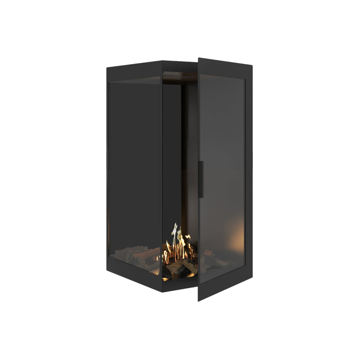 Bioethanol Eckkamin BASE Vertikal Vollglas Links 70x100 - Produktansicht