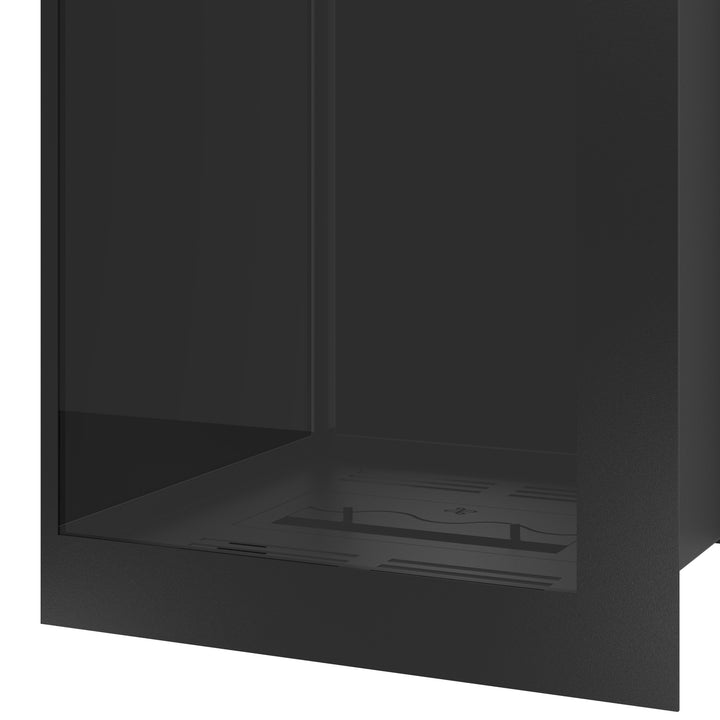 Bioethanol Eckkamin BASE Vertikal Vollglas Links 70x120 - Modernes Wohnzimmer