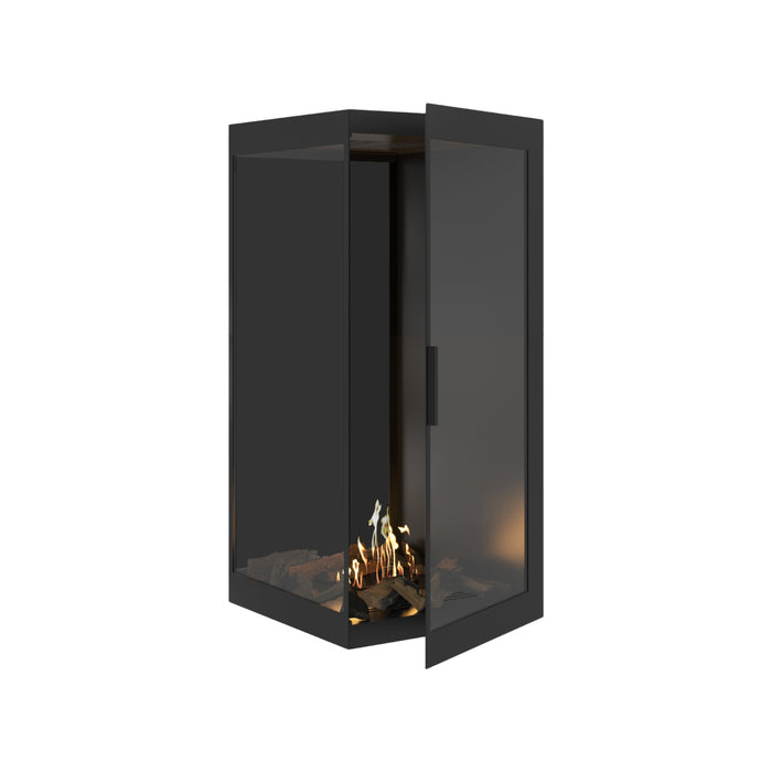 Bioethanol Eckkamin BASE Vertikal Vollglas Links 70x120 - Produktansicht