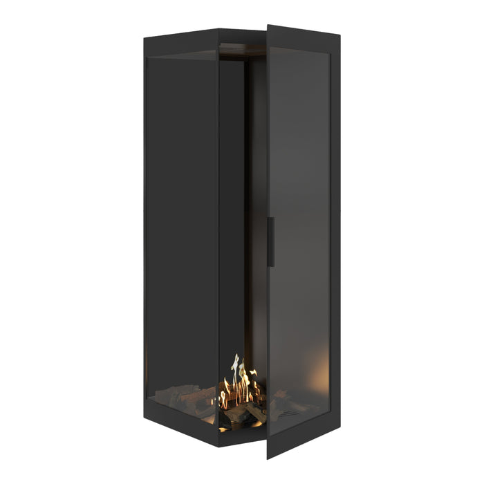 Bioethanol Eckkamin BASE Vertikal Vollglas Links 70x180 - Produktansicht