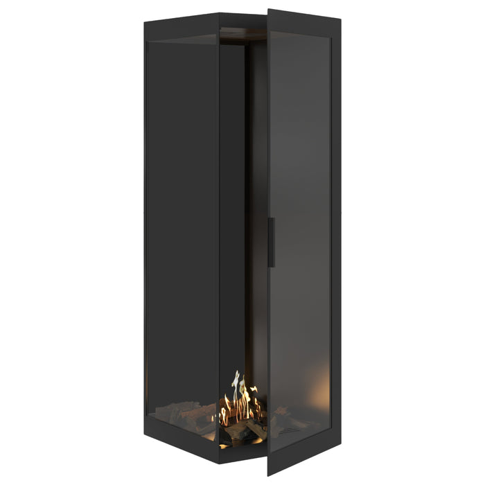 Bioethanol Eckkamin BASE Vertikal Vollglas Links 70x200 - Produktansicht