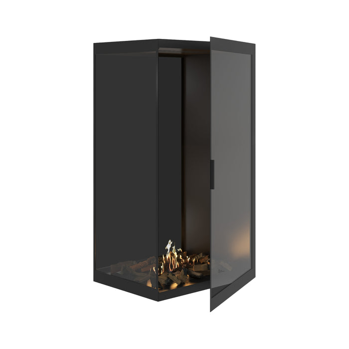 Bioethanol Eckkamin BASE Vertikal Vollglas Links 80x140 - Produktansicht