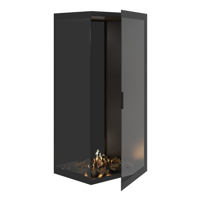 Bioethanol Eckkamin BASE Vertikal Vollglas Links 80x180 - Produktansicht