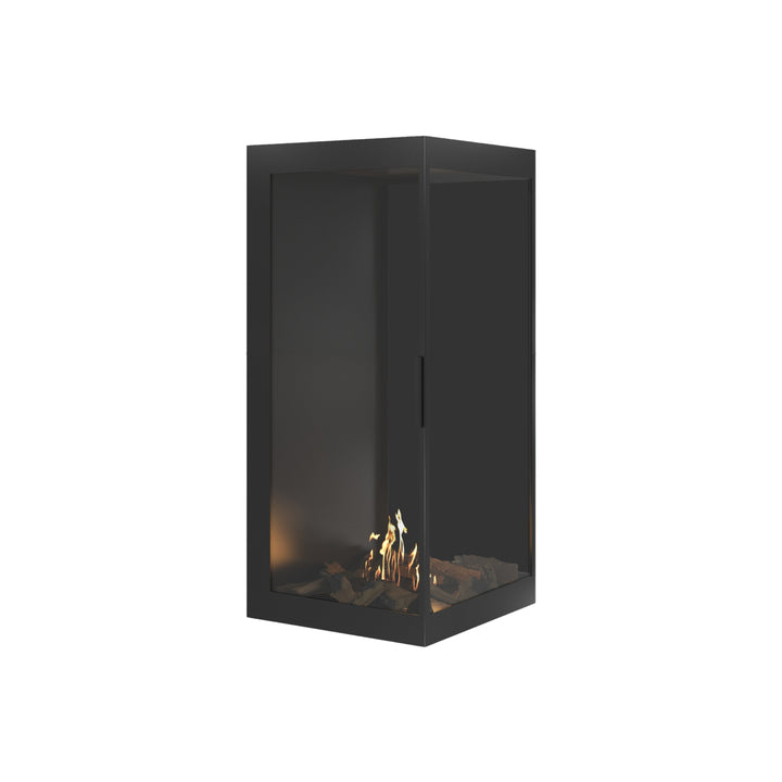 Bioethanol Eckkamin BASE Vertikal Vollglas Rechts 60x100 - Perspektive