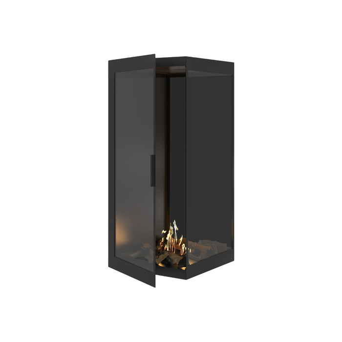 Bioethanol Eckkamin BASE Vertikal Vollglas Rechts 60x100 - Produktansicht