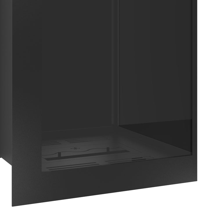 Bioethanol Eckkamin BASE Vertikal Vollglas Rechts 60x120 - Luxuriöses Wohnzimmer